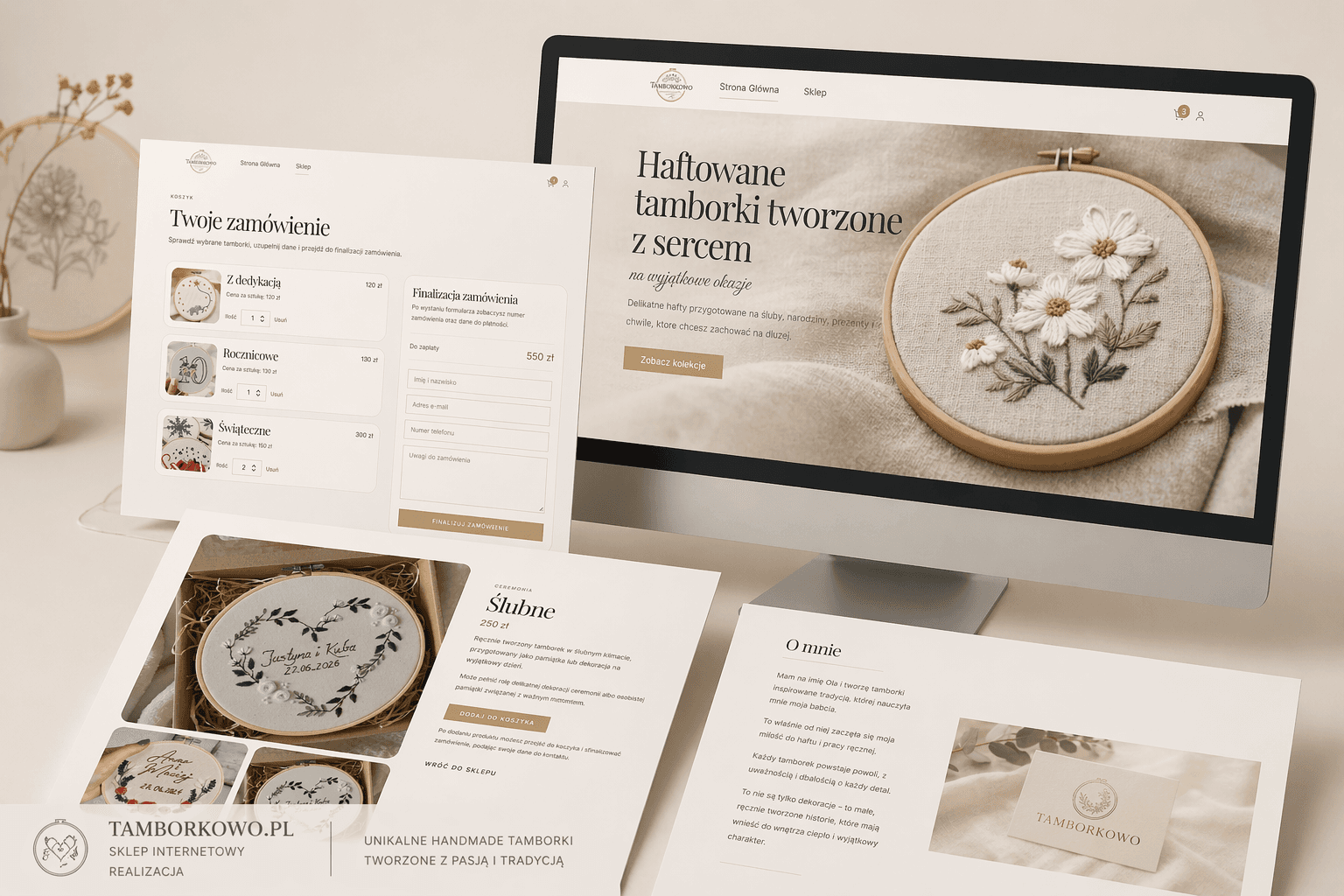 Mockup realizacji sklepu tamborkowo.pl
